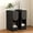 Black, variant on 7.87" Ultra Narrow Nightstand Set of 2 with Drawer and Open Shelf, Carved Line Design Bedside Table for Bedroom, Walnut