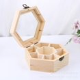 thumbnail image 3 of Joyero hexagonal de madera MACHAO vintage con tapa, 3 of 5