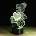 thumbnail image 3 of YSITIAN Creative 3D Visual illusion LED Lamp Bear Shape Night Lamp Best Gift For boys Acrylic Table Night light Furniture Decorative F1116-164, 3 of 8
