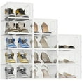 thumbnail image 1 of Livearty 12 Pack Piece Soft Shell Clear Shoe Storage Organizer with Magnetic Door, Stackable Boxes for Closet, Foldable Space-Saving Shoe Rack for Sneaker Boot Upto US Size 11 Container,, 1 of 8