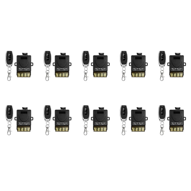 10X Interruptor de Control Remoto de Bomba de Agua de 433 MHz 220 V, Módulo Receptor de 1 Canal 30A, Transmisor RF Inalámbrico de Encendido / Apagado para Luz LED