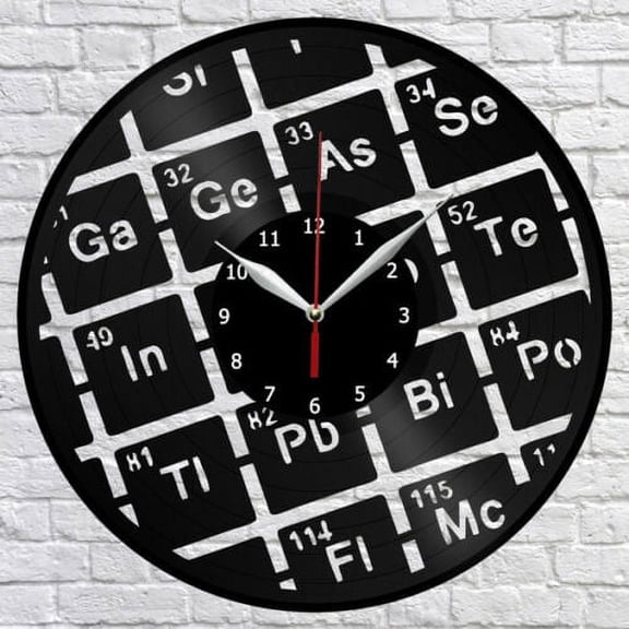 YanGxx Chemical Element Vinyl Record Wall Clock Fan Art Home Decor Vintage Wall Art Design