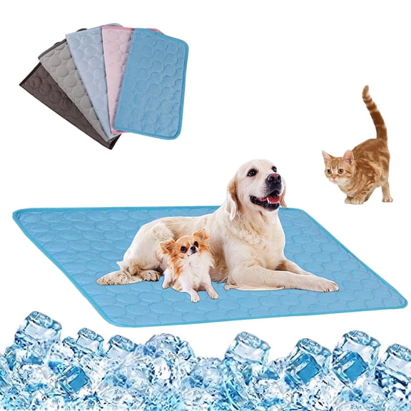 Cat Cooling Mat, Self Cooling Pet Mat with Non Slip Base and Washable Ice Silk Cover for Cats and Small Dogs