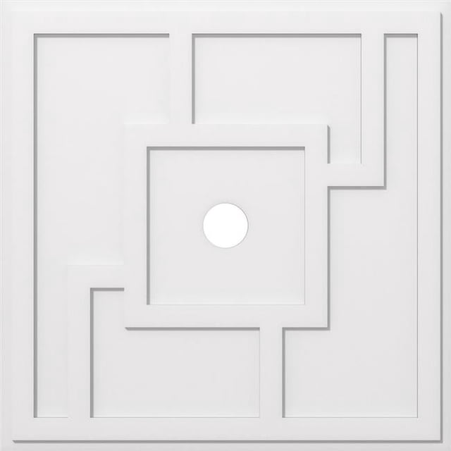 Ekena Millwork CMP40KX-04000 40 in. OD x 4 in. ID Square Knox Architectural Grade PVC Contemporary Ceiling Medallion