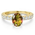 thumbnail image 3 of Gem Stone King 14K Two Tone Gold Mango Mystic Topaz and Lab Grown Diamond Engagement Ring for Women | 2.65 Cttw | Oval 9X7MM | Gemstone November Birthstone | Size 7, 3 of 6