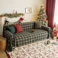 thumbnail image 3 of Rosnek Christmas Couch Cover, Plaid Sectional Sofa Covers Farmhouse Furniture Protector for Dogs, Sofa Throw Blanket Slipcover with Tassels Washable, Christmas Sofa Decorations Gifts, 3 of 8