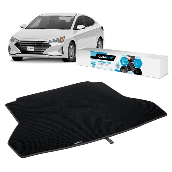 CLIM ART Cargo Liner for Hyundai Elantra 2017-2020 Custom Fit Trunk Mat, with Honeycomb Dirtproof & Waterproof Technology - All-Climate, Heavy Duty, Anti-Slip Cargo Liner, Luggage - FL01117040
