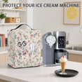 thumbnail image 3 of ZIATUBLES Ice Cream Machine Cover Dust Stain Kitchen Appliance Protection with Front Pocket Easy to Clean Home Counter Decor Accessories, 15.35" x 9.84" x 18.11", Flower Beige Print, 3 of 6