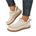 thumbnail image 3 of Kopltyrfg Boots For Women Winter Comfy Snow Boots Fur Lined Warm Slip On Ankle Booties Comfortable Walking Loafers Shoes 2025 (Beige,37), 3 of 8