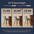 thumbnail image 6 of HomeZeer 26" Counter Height Bar Stools, Furniture Round Low Back Pedestal Bar Stool, PU Leather Swivel Bar Chair for Kitchen,Gray (Set of 2), 6 of 9