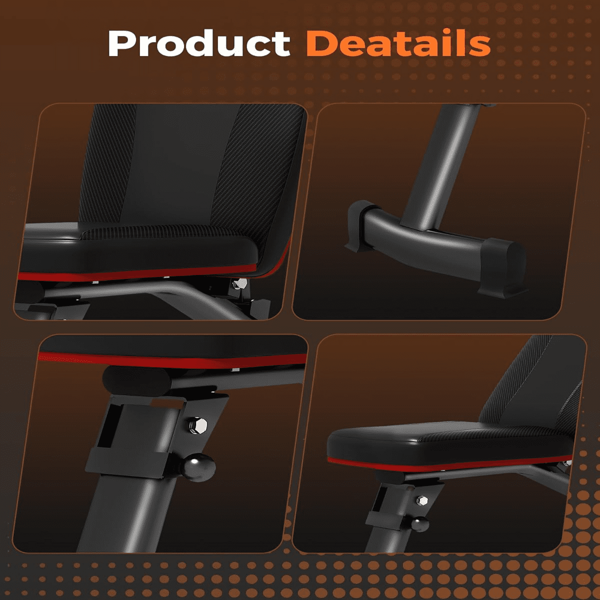 Full Foldable Workout Bench with 5 Backrests,Adjustable Bench for Home Workout Strength Training