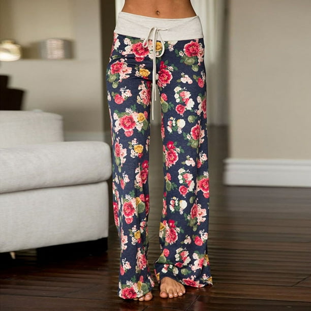 Women's Loose Pants Floral Print Drawstring Casual Wide Leg Pants Long Pants  Sweatpants Women Summer Plus Size Elasticity (Color : 3, Size : M.) :  : Clothing, Shoes & Accessories