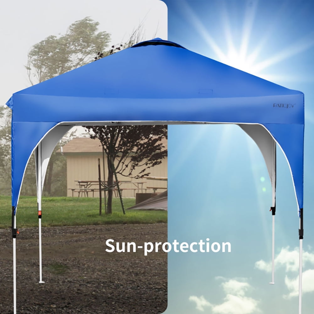 Aimee Lii 8 x 8 Feet Outdoor Pop Up Tent Canopy Camping Sun Shelter with Roller Bag, Backyard Canopy Gazebo, Blue Aimee Lii 8 x 8 Feet Outdoor Pop Up Tent Canopy Camping Sun Shelter with Roller Bag, Backyard Canopy Gazebo, Blue