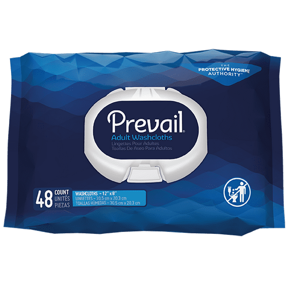 Prevail Adult Washcloth Soft Pack, 48 Count