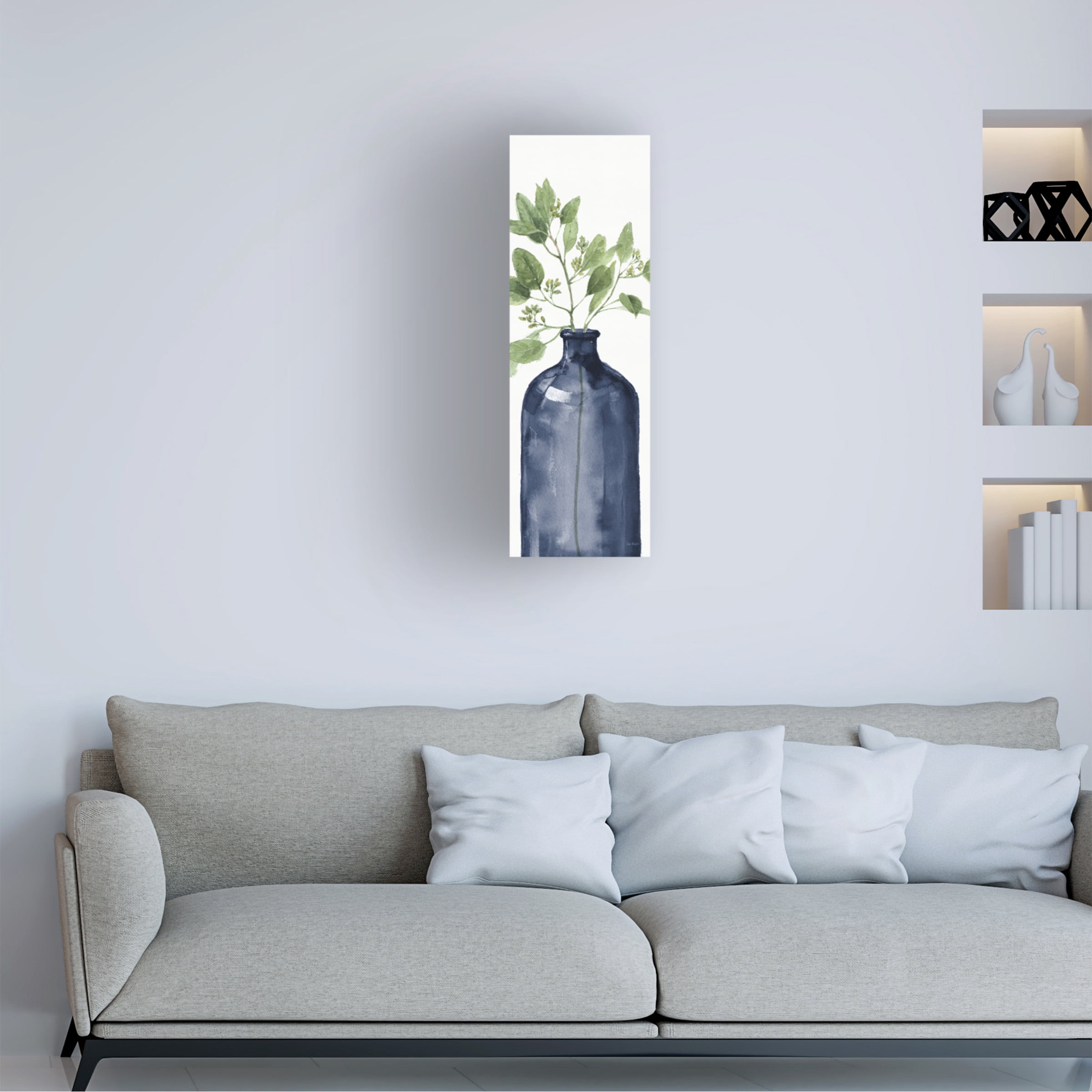 Lisa Audit 'Mixed Greenery I Navy' Canvas Art