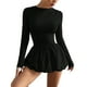 thumbnail image 1 of Vestido Burbuja para Mujer con Abertura, Volante en el Bajo, Espalda Descubierta, Larga, Corte en A, Minivestido Negro L, 1 of 10