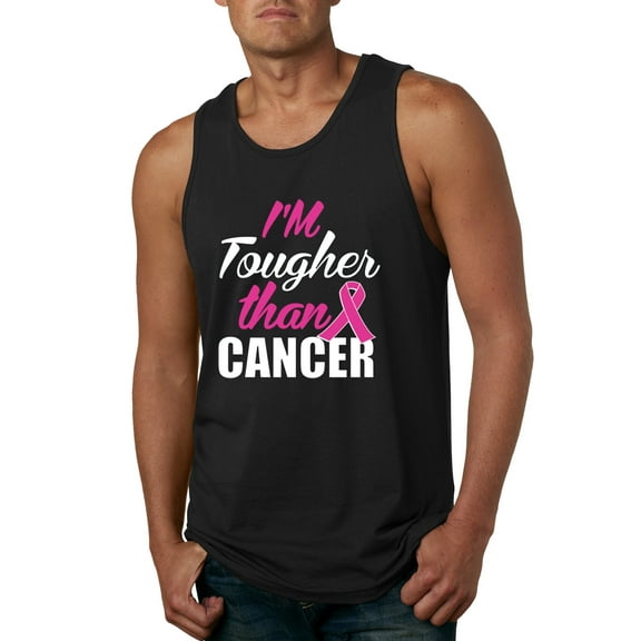 I'm Tougher Than Cancer Mens Graphic Tank Top, Black, Small