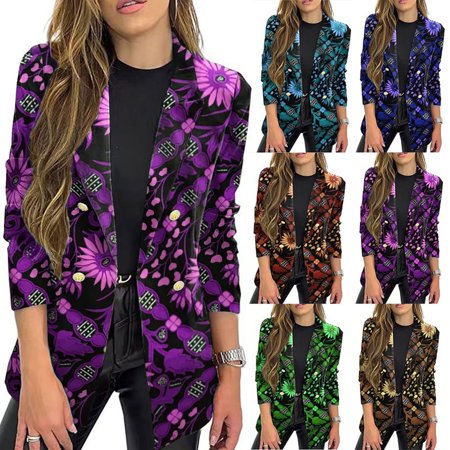 

Rong Yun Women s Printed Small Suit One Piece Long Sleeve Autumn/Winter Suit