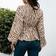 thumbnail image 4 of Womens Fall Tunic Tops Henley V Neck Lantern Long Sleeve Blouses Trendy Printed Button Drawstring Tshirts for Leggings, 4 of 7