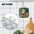thumbnail image 4 of 4 Pack Pot Holders,Kitchen Essential, Potholder Set,Fox In A Greenery Filled Decorative Illustration, 4 of 6