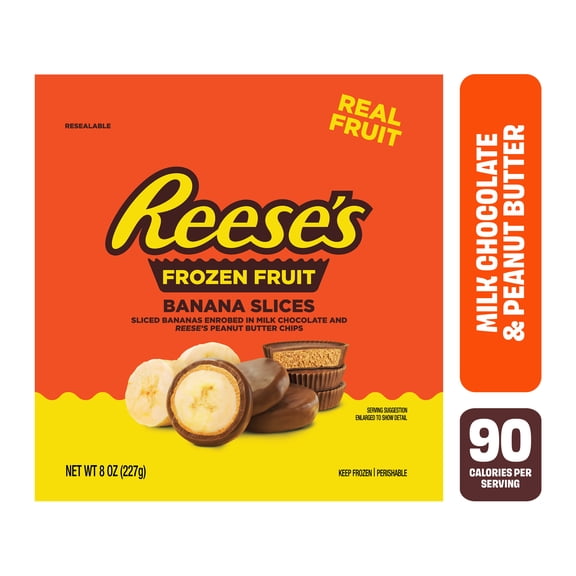 Reese’s Banana Slices in Milk Chocolate and Reese's Peanut Butter Chips, 8 oz (Frozen)