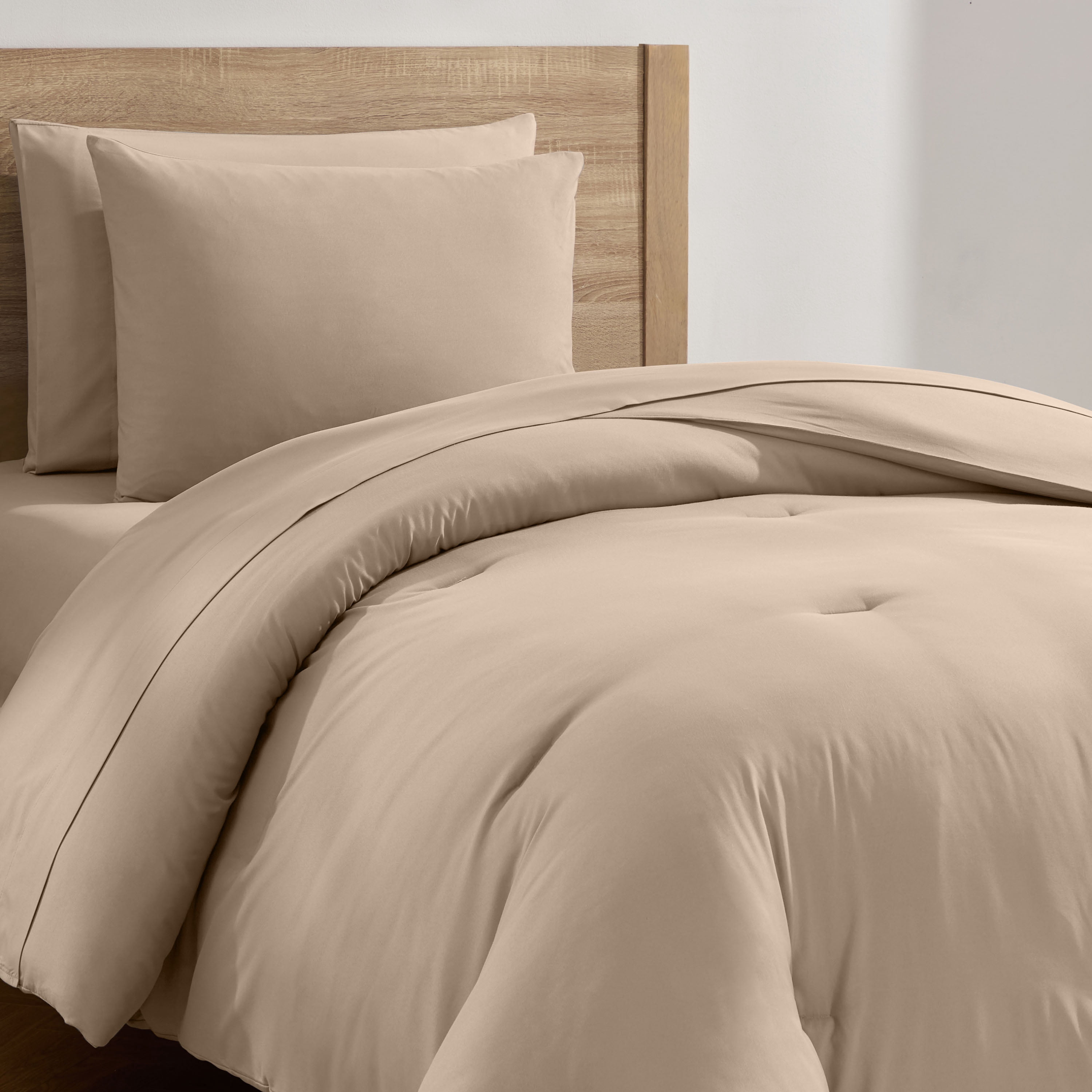 LammaLoe Twin Comforter Sets, 5 Piece Bed in a Bag, Ultra Soft Bedding Comforter Set with Sheets, All Season Bed Set, Dune Sand