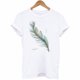 thumbnail image 3 of ICHUANYI Clearance Fashion Women Short Sleeve T-Shirt Feather Print Casual Top Tee Blouse(Green, XXL) ICHUANYI WER2023080811138, 3 of 3