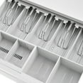 thumbnail image 3 of POS Cash Register Drawer Box (Beige) RJ-11 Key Lock with 5 Bill & Coin Removable Trays For Restaurant Koisk Retail Compatible with Star Epson Citizen Receipt Thermal Printers, 3 of 8