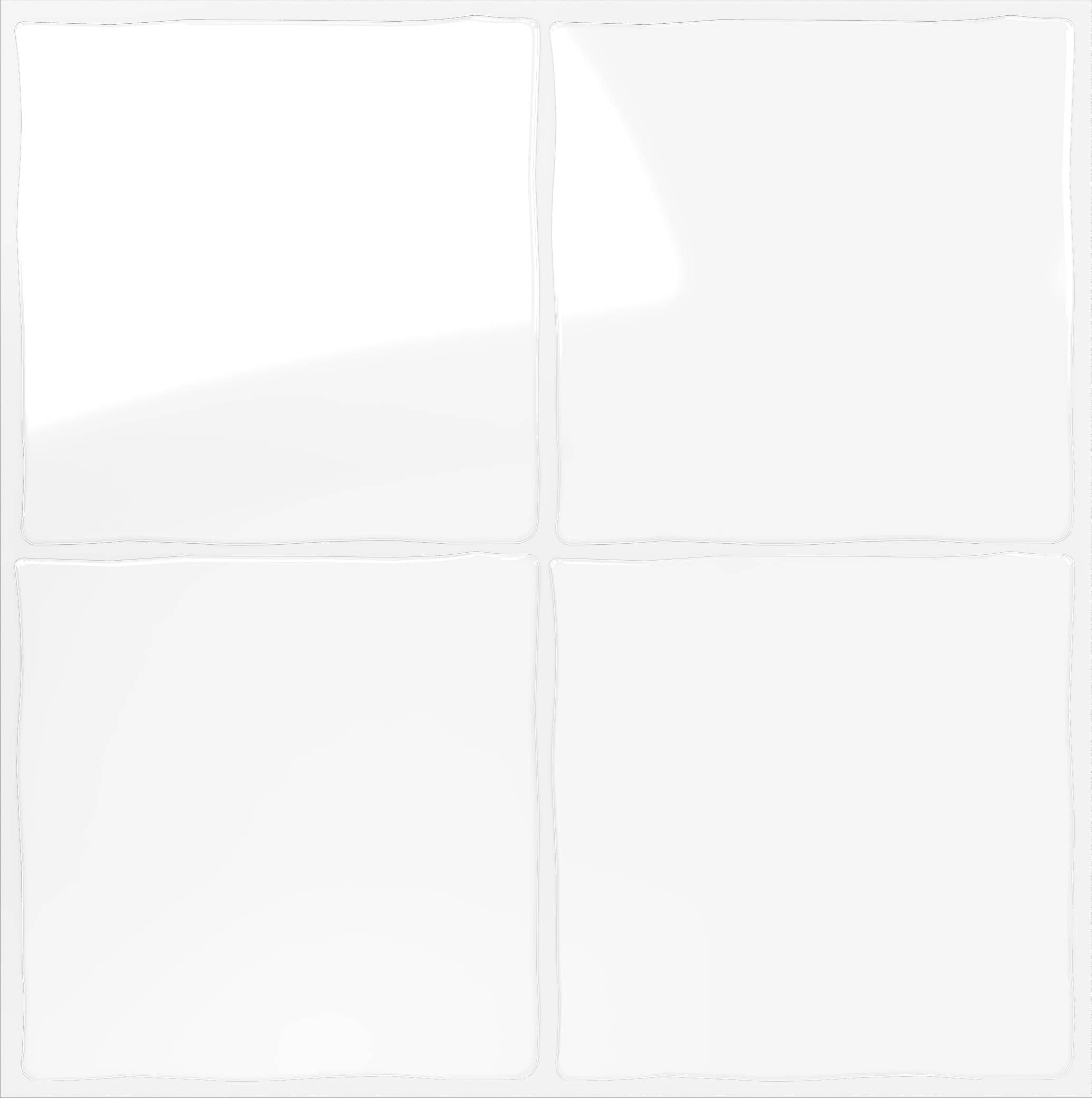 Peel And Stick Backsplash For Kitchen: Self Adhesive Wall Tiles Bathroom - Vinyl Thick Splash Tile (10  Square White)