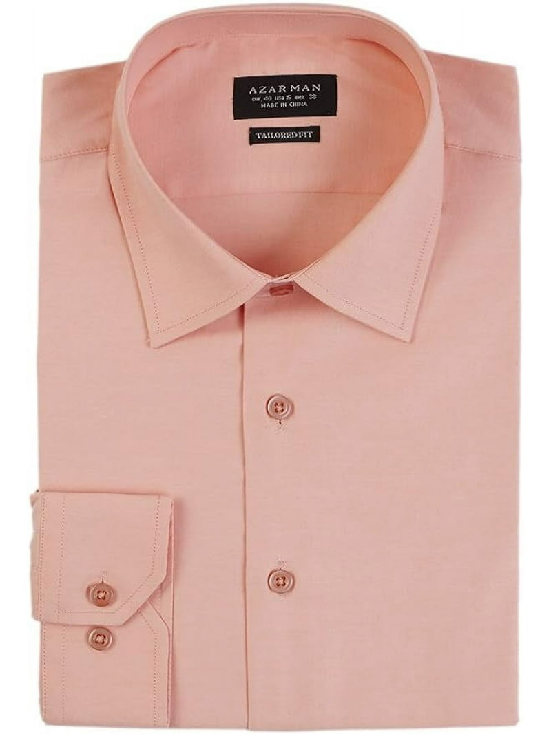 Men's Slim Fit Dress Shirt Long Sleeve Spread Collar Fitted Convertible  Cuff - Walmart.com
