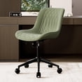 thumbnail image 2 of Chaise de Bureau à Domicile avec Roulettes, Chaise de Travail Moderne Ergonomique Grand avec Dossier Réglable, Chaise Pivotante à Roulettes pour Coiffeuse, Similicuir Confortable, Chaise de Travail Sans Accoudoirs pour Ordinateur, Étude, Olive, 2 of 5