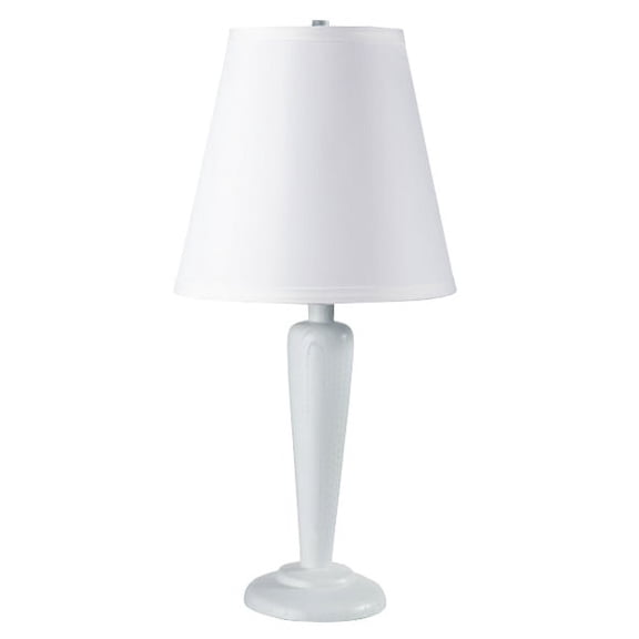 NEW Painted White Base, White Fabric Shade Finish, Socket Switch, 22" Table Lamp 8012
