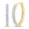 thumbnail image 1 of 10kt Yellow Gold Womens Round Diamond Hoop Earrings 1/2 Cttw, 1 of 1
