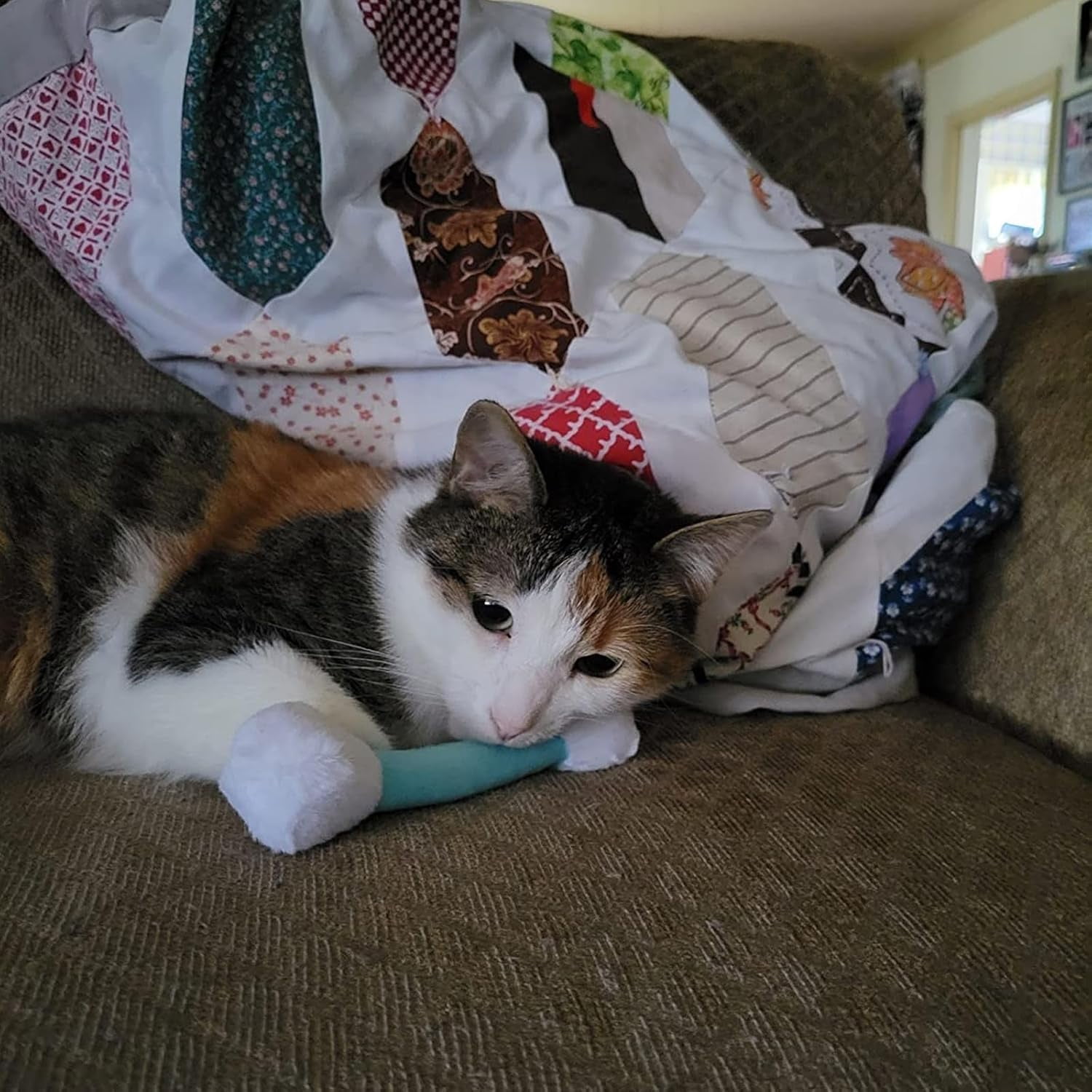 Cat Qtip Toy - Giant Cotton Swab Cat Toy for Interactive Play, Sturdy for Indoor Cats and Cat Lovers Gift