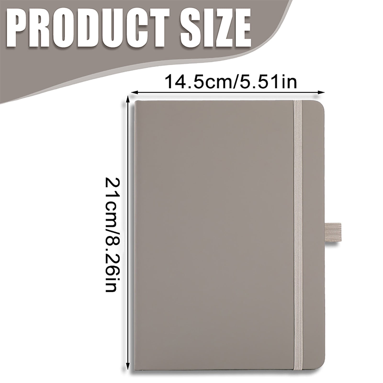 VKLU 1PC Brown A5 Ruled Notebook with Hardcover, Professional 120GSM Thick Paper Journal, 180° Lay-Flat Writing Pad