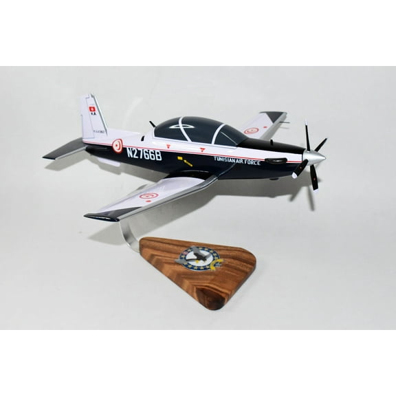 Beechcraft® T-6C Texan II, Tunisian Air Force, 16 inch Mahogany Model
