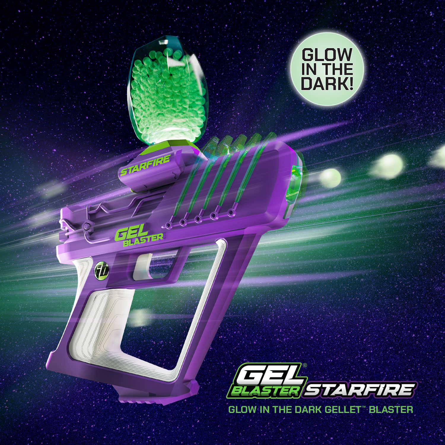 Gel Blaster Starfire, Glow-in-the-Dark Gellet Blaster, with 5,000 Starfire Glow-in-the-Dark Gellets - image 3 of 12