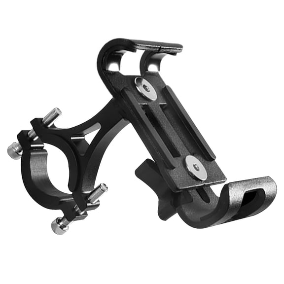 M Buder Aluminum Alloy Mobile Phone Bracket Mountain Bike Motorbike Navigation Holder Handlebar Mount 360 Degree Rotatable Waterproof Anti-Rust Anti-Slip Silicone Pad, Black (5.91 in / 15 cm)