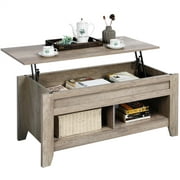Yaheetech Lift Top Coffee Table w/Hidden Storage Compartment Open Shelf for Living Room,Gray
