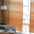 thumbnail image 4 of Orange White Ombre Semi Sheer Curtains 108 Inch Length 2 Panels Set, Farmhouse Retro Simple Striped Art Sheer Kitchen Curtain Privacy Voile Window Curtain for Living Room Bedroom Rod Pocket Drapes, 4 of 7