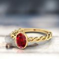 thumbnail image 2 of HeartsAndYou 1ct Natural Garnet Trendy Braided Shank Solitaire Ring 14k SOLID Yellow Gold, 2 of 9