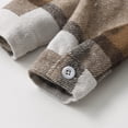 thumbnail image 5 of JUjie Boys Clothes Plaid Hooded Shirt 2pcs Outfit, Button Front Toddler Fall Winter Hoodie & Sweatpants Set Z02 Khaki 3-4 Years, 5 of 7