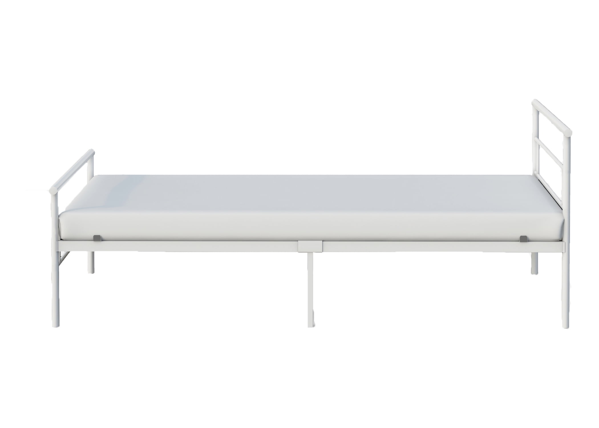 BK Furniture Seattle Classic Metal Bed, Twin, White