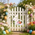 thumbnail image 4 of Adornos de Pascua de madera para la decoración del hogar | Colgante de madera con forma de huevo, zanahoria y conejo | Adorno festivo de primavera para pared, puerta o ventana, 4 of 6