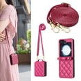 thumbnail image 2 of Compatible with Samsung Galaxy Z Flip 5 Crossbody Phone Case,With Shoulder Strap,For Women Girls,PU Leather Shockproof Anti-Scratch Lightgweight Rugged Thin Phone Case,Rose, 2 of 11