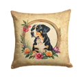 thumbnail image 2 of Entlebucher Mountain Dog and Flowers Fabric Decorative Pillow 14 in x 14 in, 2 of 2