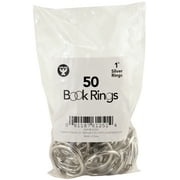Book Rings 50/Pkg-Silver 1"