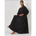 thumbnail image 2 of Textured V-Neck Maxi Dress with Button Detail, 2 of 7