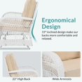 thumbnail image 6 of MEETWARM 5 Pieces Outdoor Patio Rattan Furniture Sets, All Weather Patio Wicker Conversation Set - 2 Rocking Swivel Chairs 1 Rattan Loveseat Glider with Cushions, 2 Coffee Table, White Wicker/Beige, 6 of 8