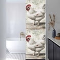 thumbnail image 3 of White Chicken Rustic Window Privacy Film, Vintage Floral Oil Painting Static Cling UV Sun Blocking Heat Control Window Tint Day and Night, Non-Adhesive One Way Windows Privacy Cover 17.7''x78.7'', 3 of 7